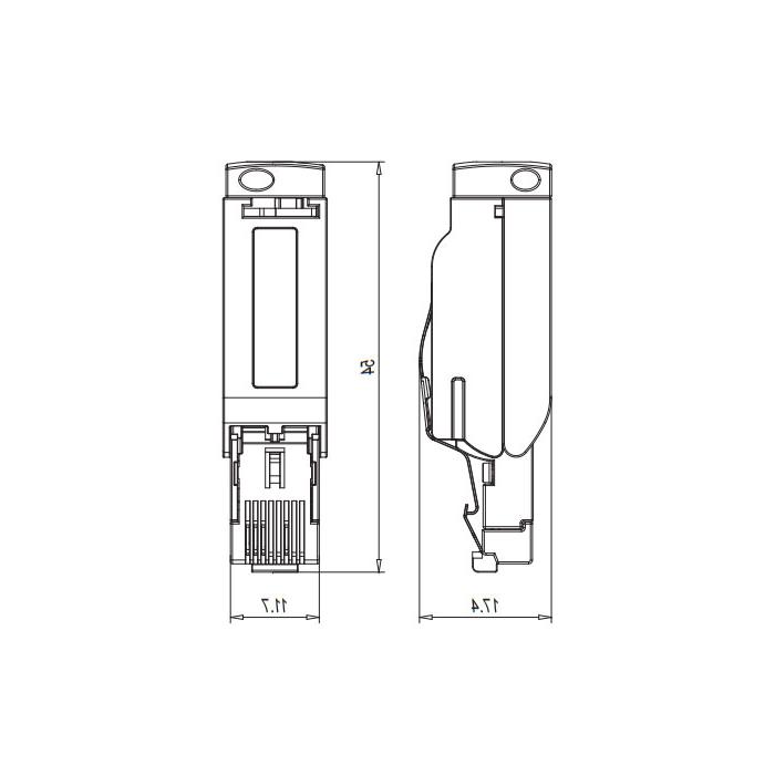 RJ45 Ethernet Cat.6a 10Gbps、Insulation displacement  connection technology、Metal shielding 、0CF181 